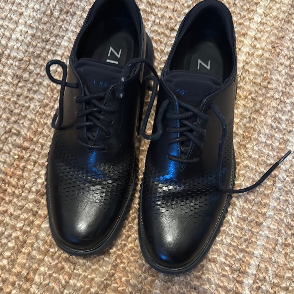Cole Haan Black Leather Oxford Shoes